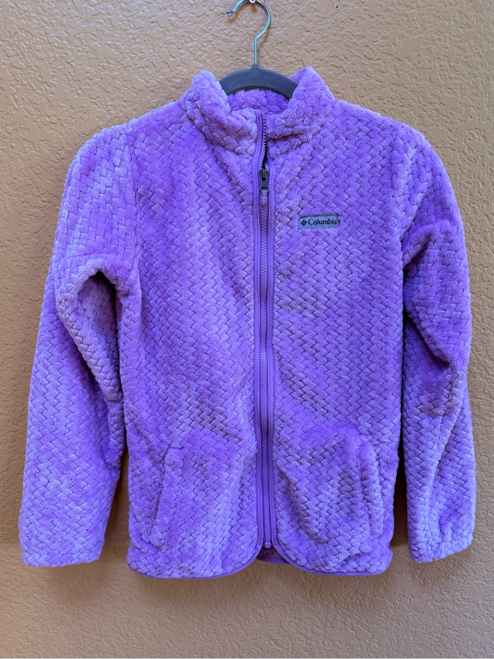 Columbia Plush Fleece Jacket - Lavender Purple - Kids 14/16 - Large
